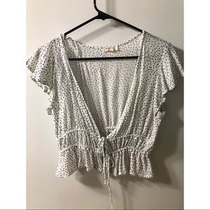 Open tee with front ties